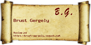 Brust Gergely névjegykártya